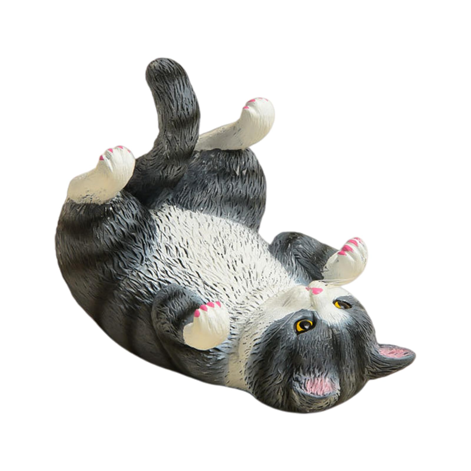 Figurine chat décorative et support smartphone pour espace de travail moderne