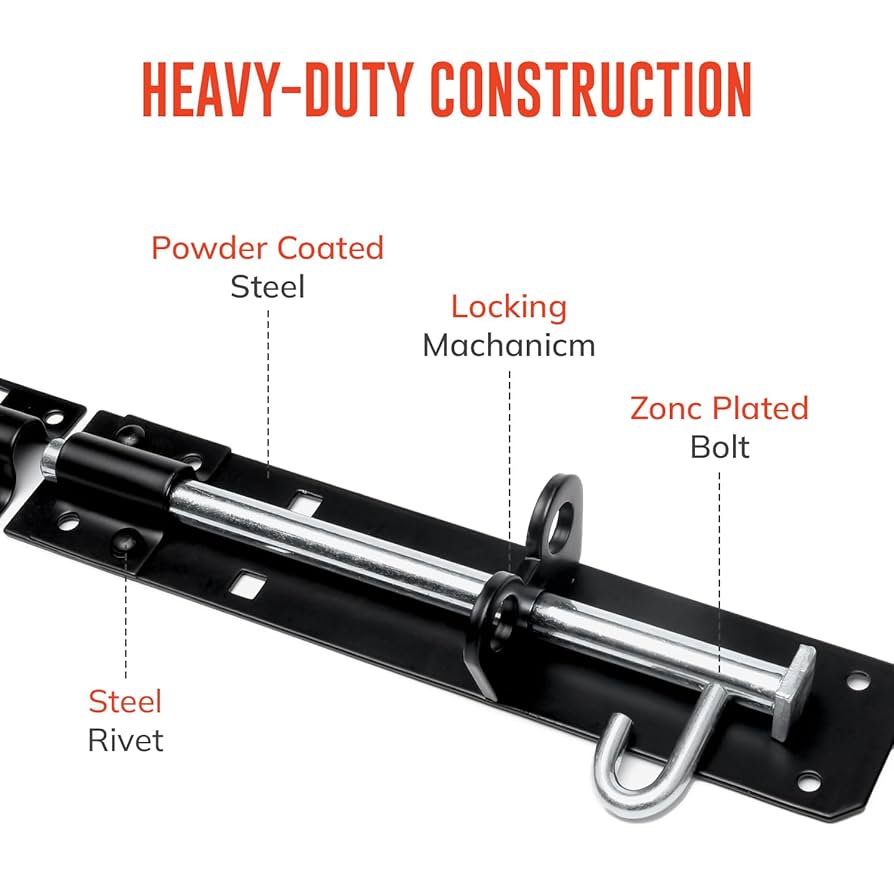 Ghani Brenton Strong Sliding Door Lock Gate Lock Gate Latch Gate Bolt Lockable Padbolt Door Latch Door Bolt Door Lock Pad Locks Ideal For Shed Doors 6 Inch Zinc 150mm
