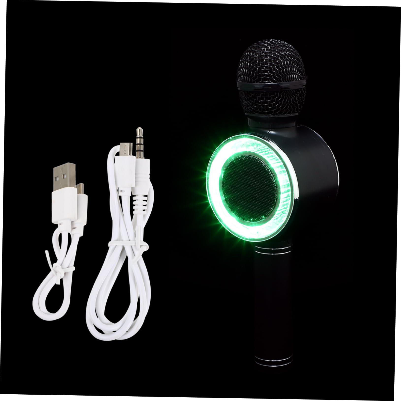 Hemoton Convenient Set Handheld Mic Noise Reduction for Karaoke Recording Live Black