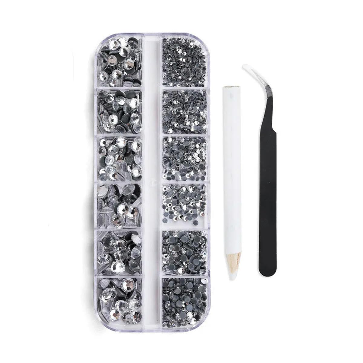 CIVIOOH 1 Box Glass Crystal HotFix Rhinestone Tools Set Flatback Crystal Garment Rhinestones for DIY Decorations