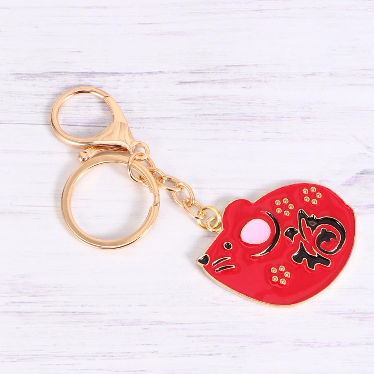 GANAZONO Year of Rat Key Ring Small Metal Decoration Gift for Men Women image 5