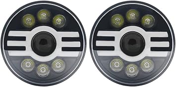 Front Headlight For Dodge For Dakota 2004 7 Inch LED Angel Eye Headlights DRL & Hi/Lo Beam Car Head lightA black 60w