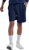 Hanes Men's 100% Cotton Jersey Pocket Shorts - Soft Elastic Waist, Drawstring, 7.5" Inseam for Lounge, Gym & Sleep