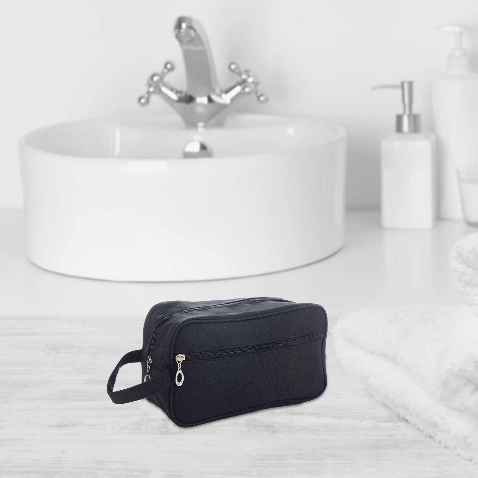 Borsa da viaggio da uomo, borsa per il trucco resistente all'acqua, borsa da viaggio compatta, organizer perfetta per vacanze d'affari, borsa per cosmetici con manico portatile Pw tools, 10 pezzi di