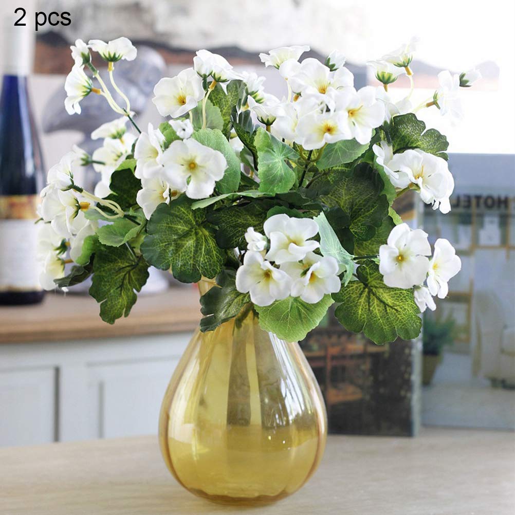 Lopkey 4 Bundles Artificial Begonia Flowers - UV Resistant Fake Silk Plants For Outdoor Decor - View #12