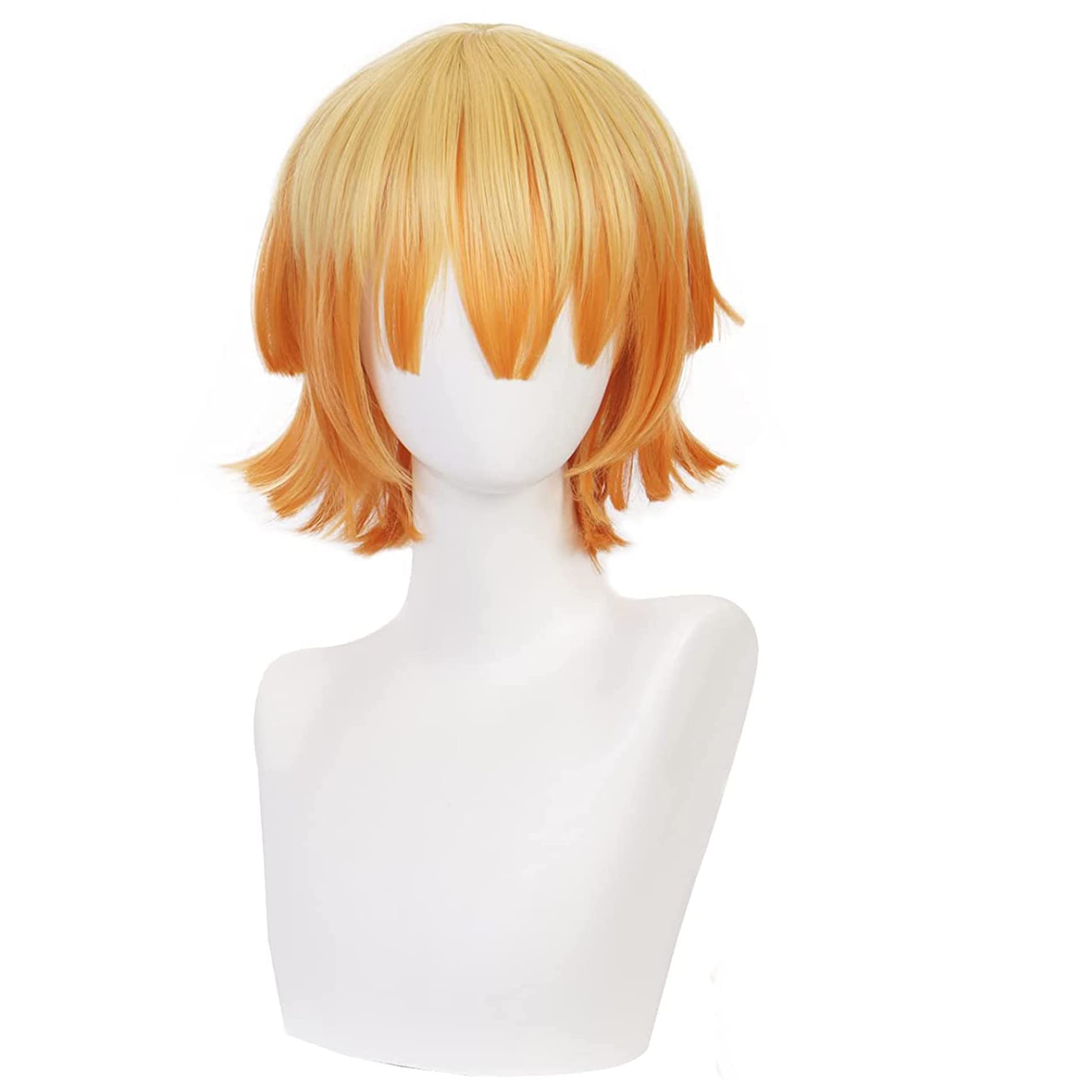 Yellow Mixed Orange Ponytail Long Cosplay Wig for Unisex Women Men Halloween Conventions Cos Anime Party Heat Resistant Synthetic Fabric Costume Hairs - Image 2