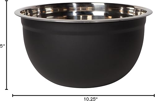 Miniatura 5 de Now Designs Tazones para mezclar de acero con revestimiento mate, negro, 5 cuartos de galón, 3 cuartos de galón, 1.5 cuartos de galón, 7 x alto 3.57