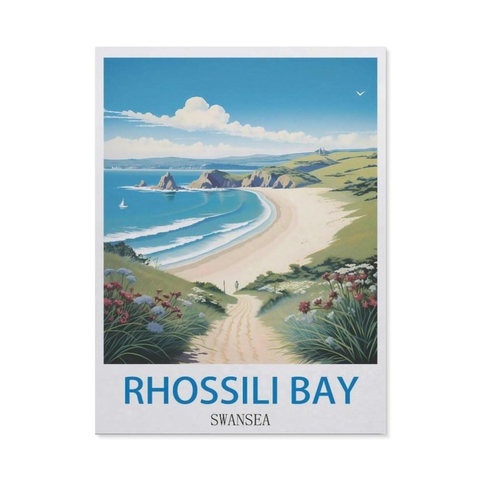 BEAYODKP Diamond Painting Kits for Adults and Kids，Rhossili Bay Swansea