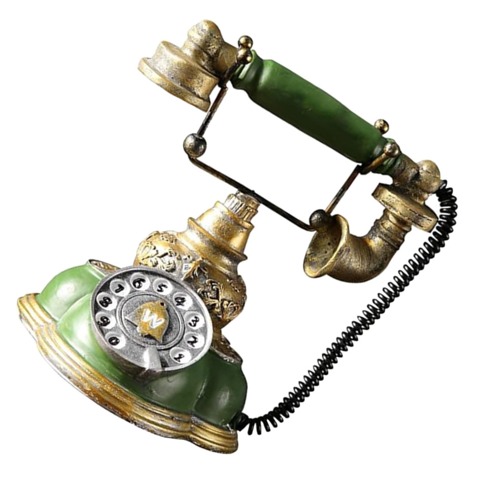 Teléfono de Disco de Resina Estilo Retro para Decoración del Hogar