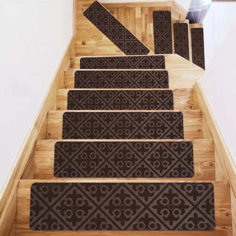 15Pcs Stair Treads for Wooden Steps, Non-Slip Carpet Mat, Peel & Stick, Indoor Rug Stair Runners, Reusable Stair Rugs 8 × 30 inches