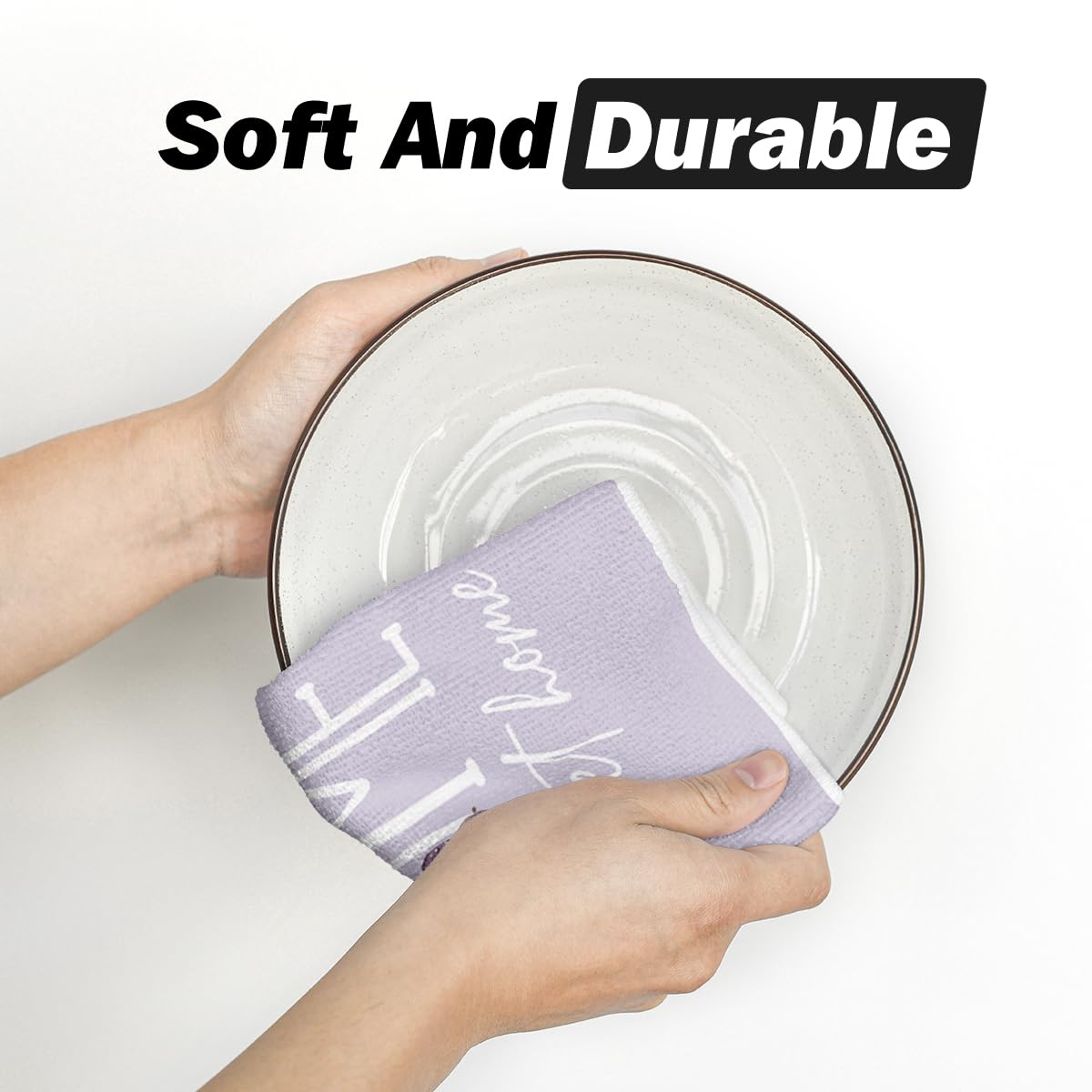 Artoid Mode Butterfly Lavender Sweet Home Spring Kitchen Towels Dish Towels, 18x26 Inch Farmhouse Summer Decoration Cleaning Set of 4