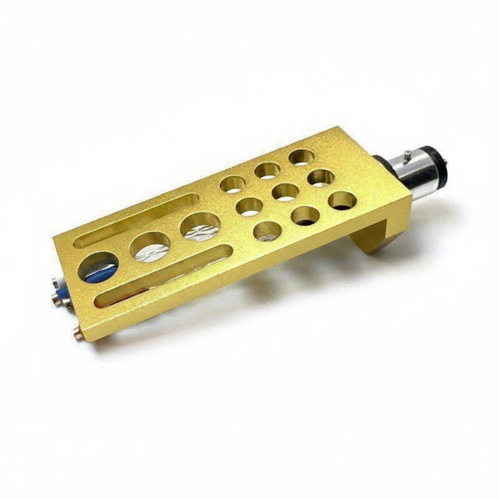 Testina Giradischi Portatestina Braccio Testina Vinile Supporto Headshell Regolabile con Corpo a Bassa Risonanza E Fissaggio Stabile Adatto per Eventi, Oro