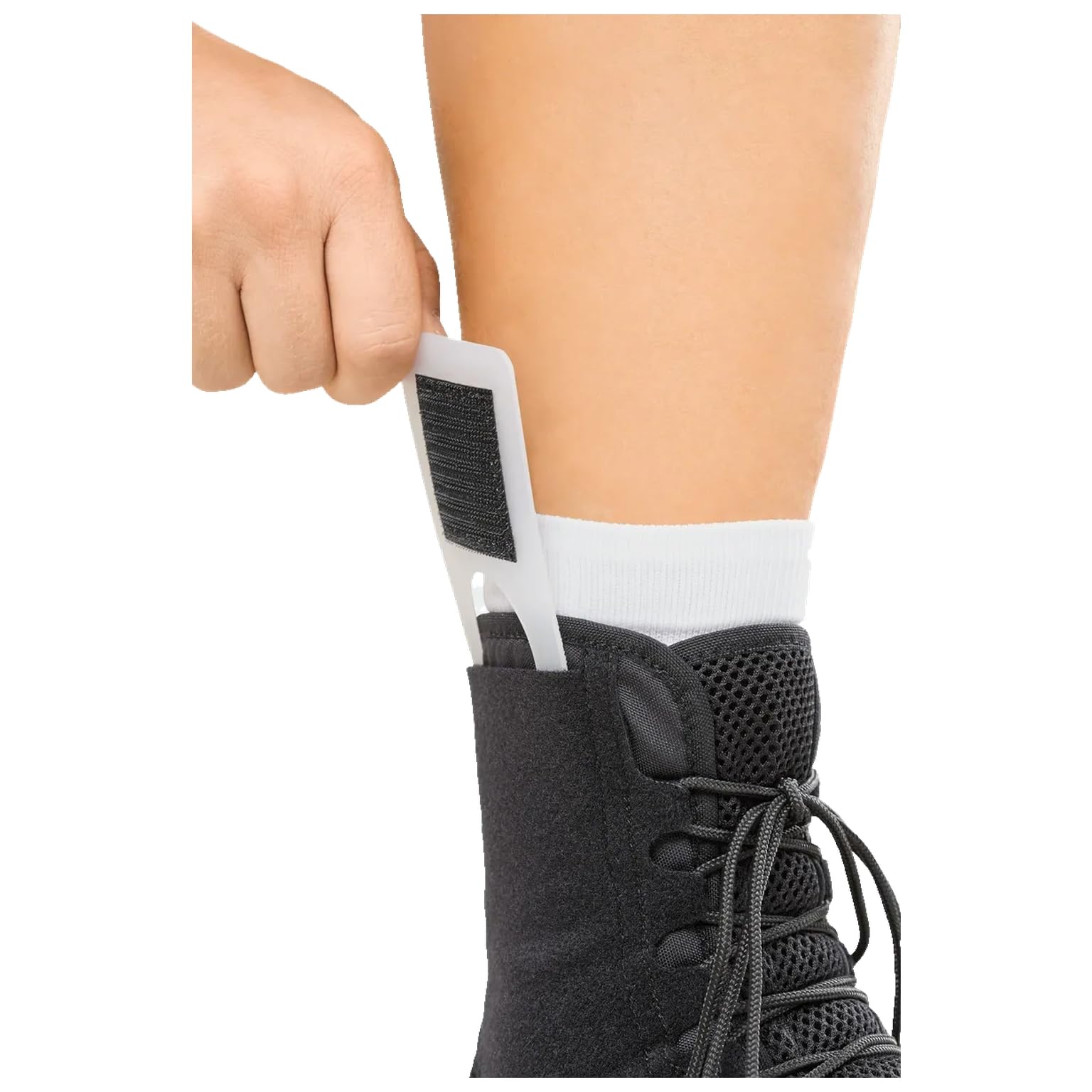 medi Ankle sport brace Knöchelorthese | Einstellbare Sprunggelenkorthese für den Sport | Stabilisiert und sicher | Farbe: Schwarz | Größe M
