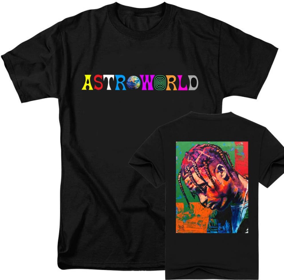 VIOY Genius Travis Scott Astroworld Theme Creative Double Print T-Shirt Unisex