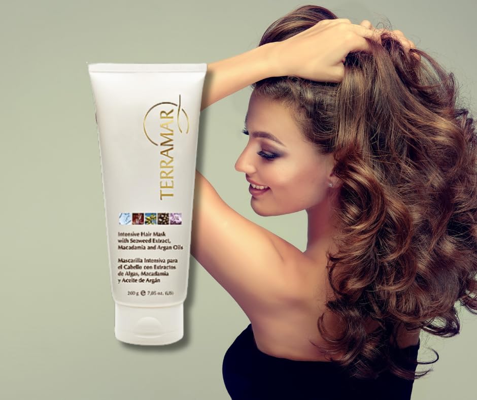 Generic Terramar Mascarilla para el Cabello con Extractos de Algas, Macadamia y Aceite de Argán, Clear