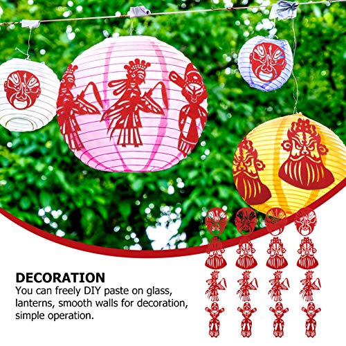 NUOBESTY 16 peças de cortes de papel chinês festival de primavera corte de papel vermelho ano novo c