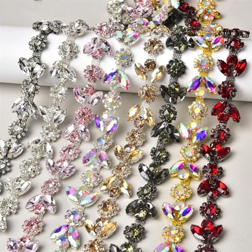 Bandes de chaîne à strass multicolore flexibles pour customisation mode - 2