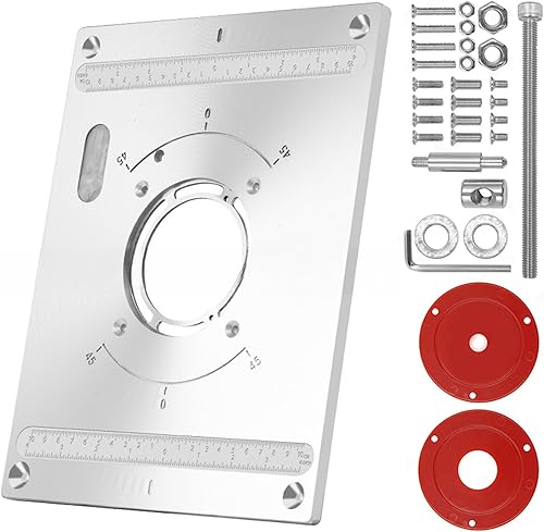 Placa de enrutador de aluminio para carpintería, placa de inserción de mesa de enrutador, placa de inserción de enrutador de aluminio, placa de