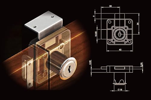 Miniatura 4 de Cerradura de doble puerta con cerraduras de gabinete de seguridad con llaves cerraduras de gabinete de cocina para adultos cerradura de