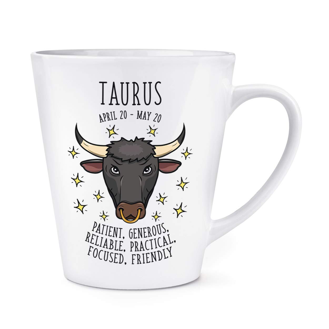 Gift Base White Taurus Horoscope 12Oz Latte Mug Cup
