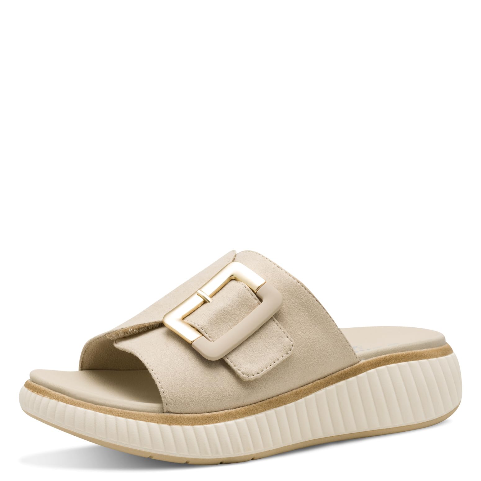 Jana Women’s Mules with Buckle Vegan, Beige, 7,5 UK