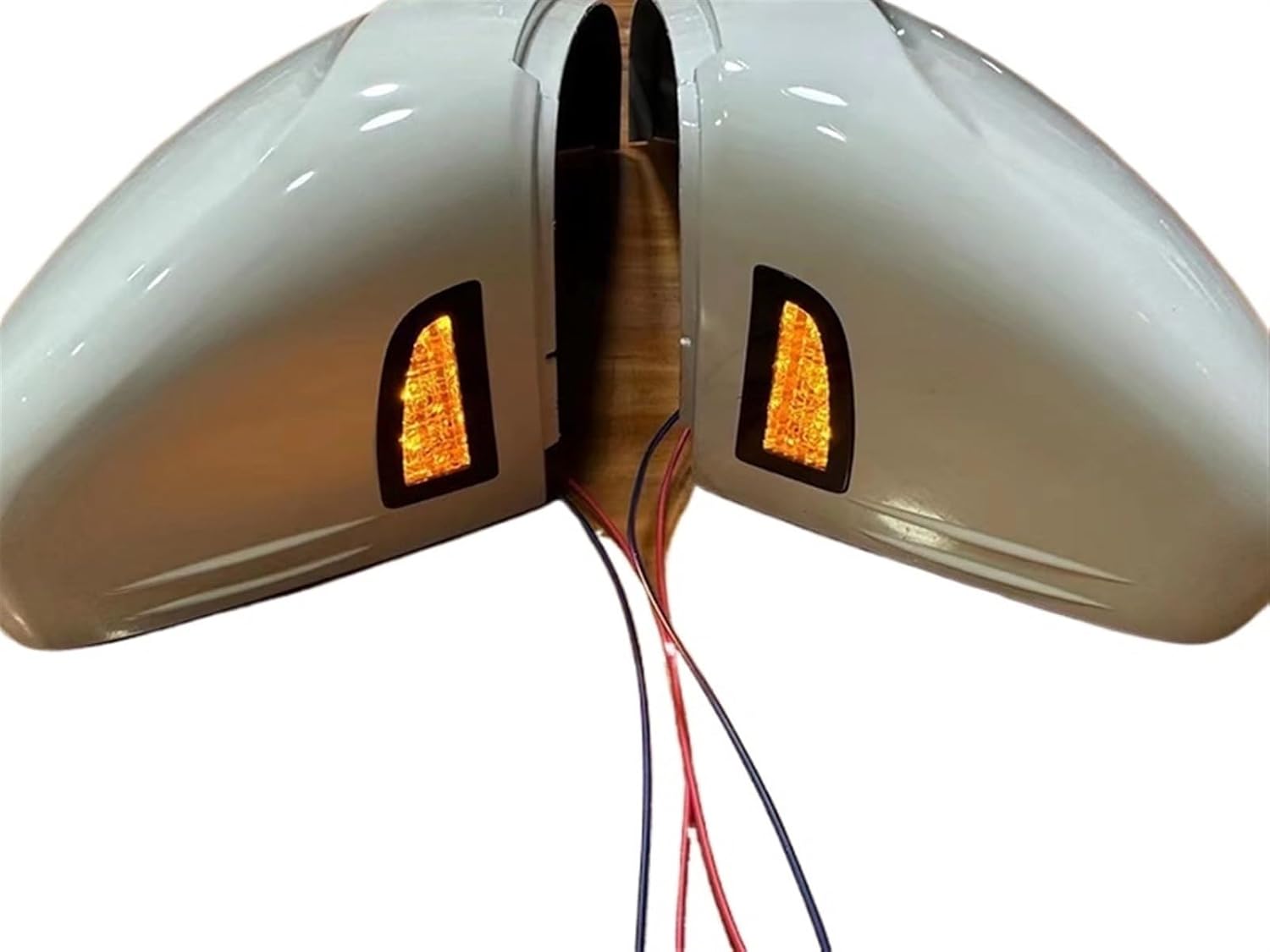 Compatible White Car Rear View Mirror Cover with Light Decorative Sticker for VW Tiguan 2017-2020 (White)