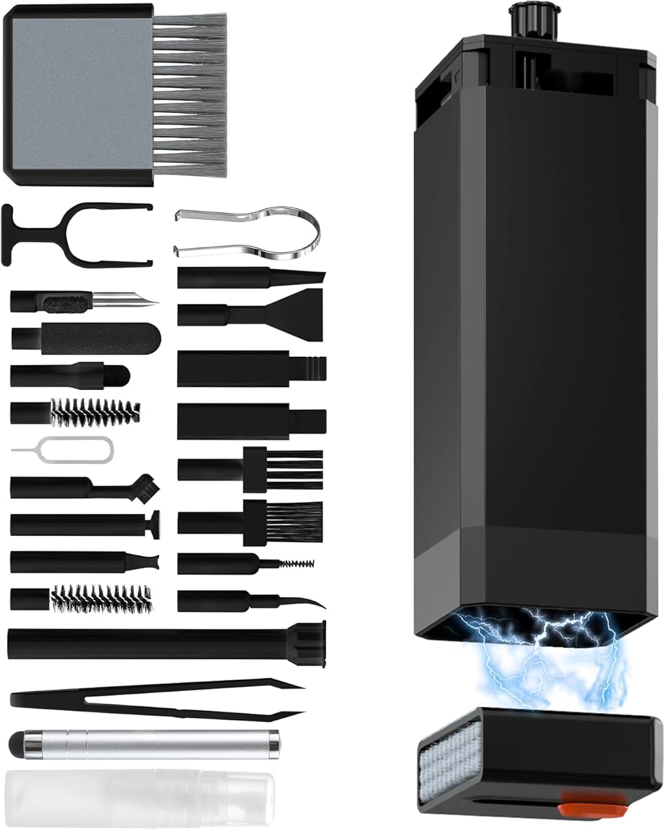 Keyboard Cleaning Kit Laptop Cleaner, All-in-1 Multi-Function Electronic Cleaner Kit, Screen Spray Cleaning Brush Tool PC Accessories for iPhone iPad MacBook Earbud Camera Monitor Computer (Black)