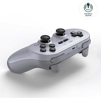 8BitDo Pro 2 Bluetooth Controller for Switch, Hall Effect Joystick Update, Wireless Game Controller for Switch, PC, Android, Steam Deck & Apple Gray