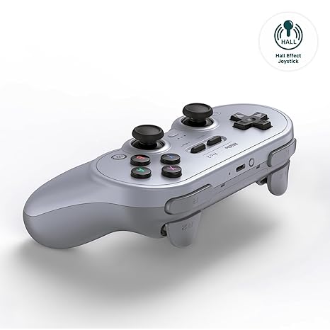 8Bitdo Pro 2 Bluetooth Controller for Switch Hall Effect Joystick Update Wireless Gaming Controller for Switch PC Android and Steam Deck & Apple (Gray Edition)