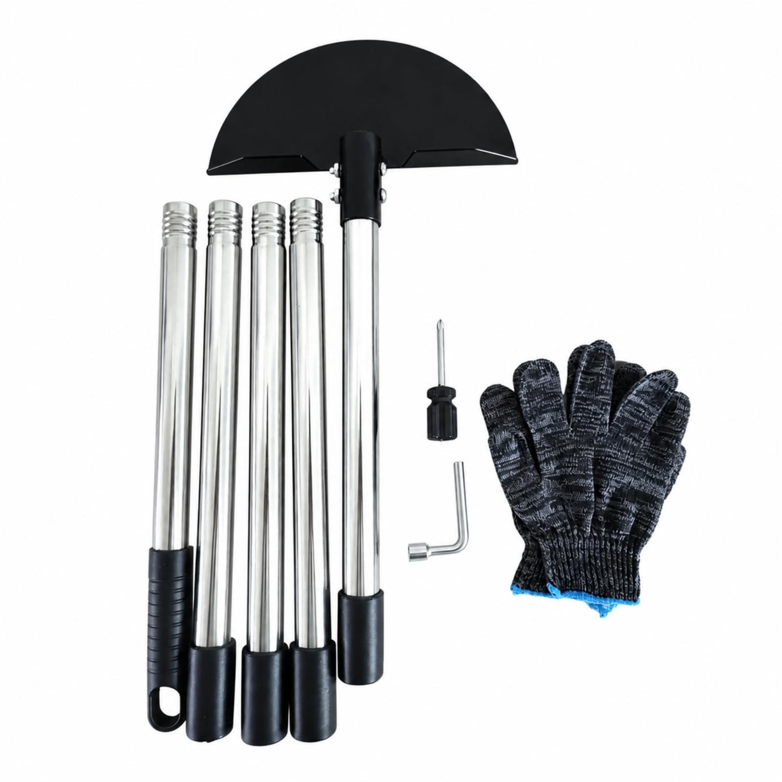 Escardillo shierbe con Mango smontable Antislizan Escardillo Hoja Curva Metal smalezadora Mano para Jardineros Aficionados , 5 Secciones