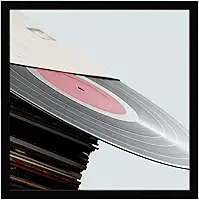 eletecpro Moldura para disco de vinil de 32,5 x 32,5 cm, moldura preta fosca para álbum compatível com LP de 12 x 12 cm e capa, tela de arte de parede leve e resistente para decoração de galeria de