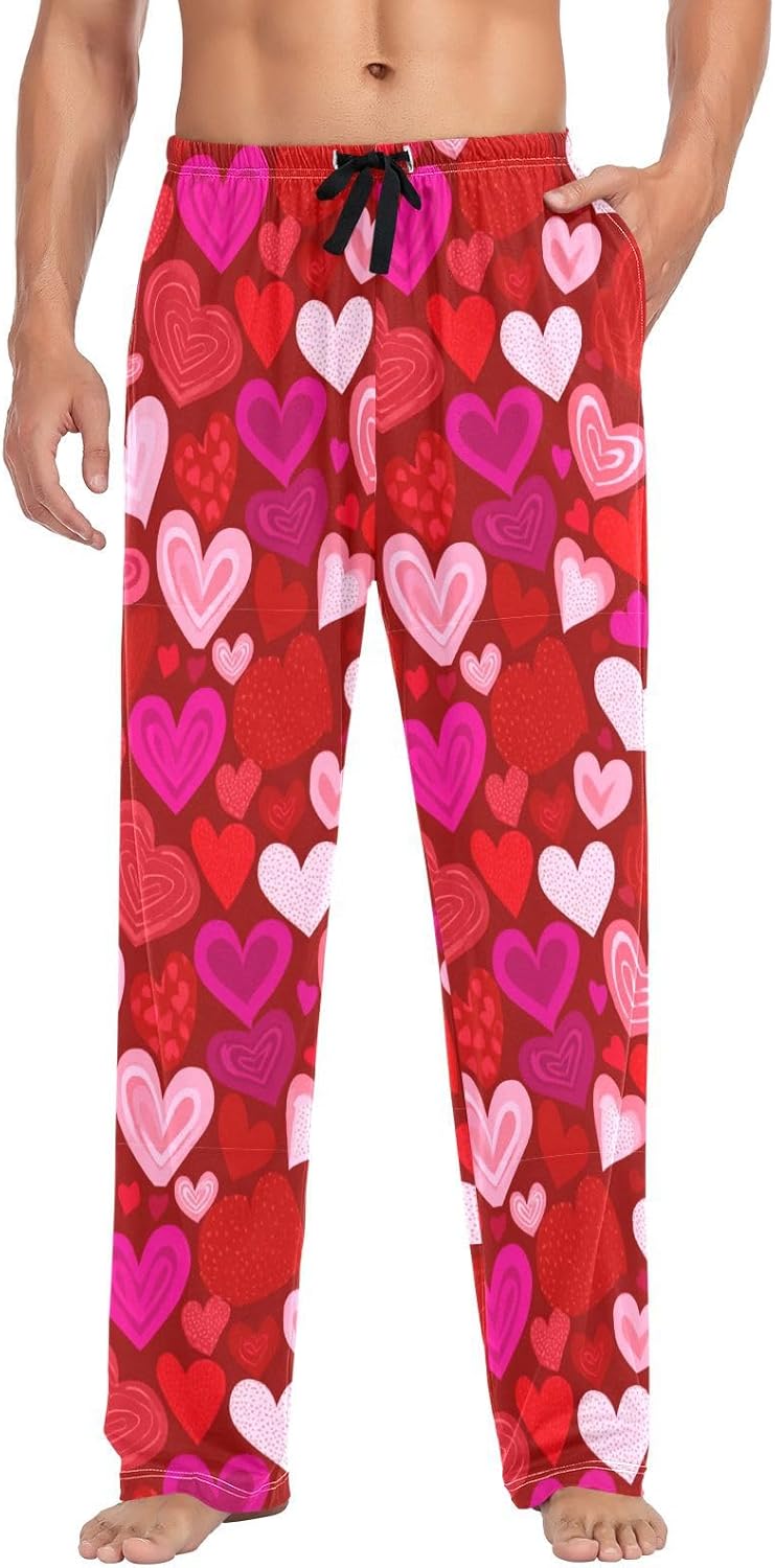 Boccsty Christmas Red Men Cotton Flannel Pajama Pants Mens Lounge Sleep PJ Bottoms S-XXL