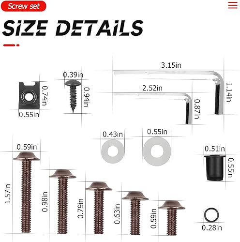 Miniatura 2 de BELOMI Kit de pernos de carenado de motocicleta, 177 tornillos para parabrisas de motocicleta M5 M6, tornillos de aluminio para carenado, kit de