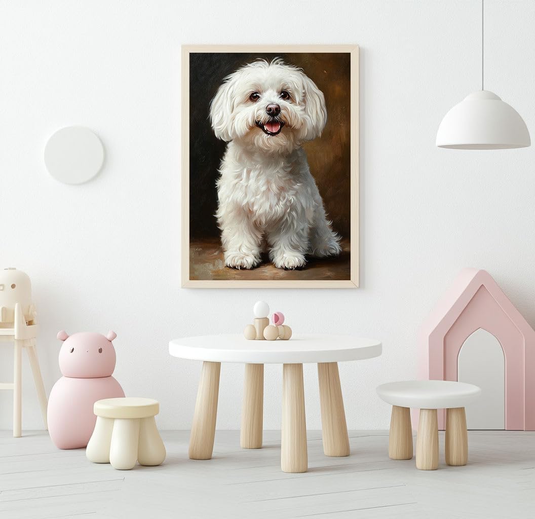 XCJFGO Bichon Frise Dog Paint by Numbers Kit for Adults Beginners, Cute Dog DIY Easy Acrylic Oil Painting by Numbers on Canvas, Paint-by-Numbers Kits for Home Wall Decor Without Frame 16" W x 20" L