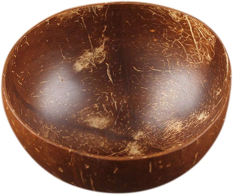 Lindahaot Natural Coconut Bowl Eco-friendly Soup Salad Noodle Rice Bowl Wooden Fruit Container Handicraft Kitchenware