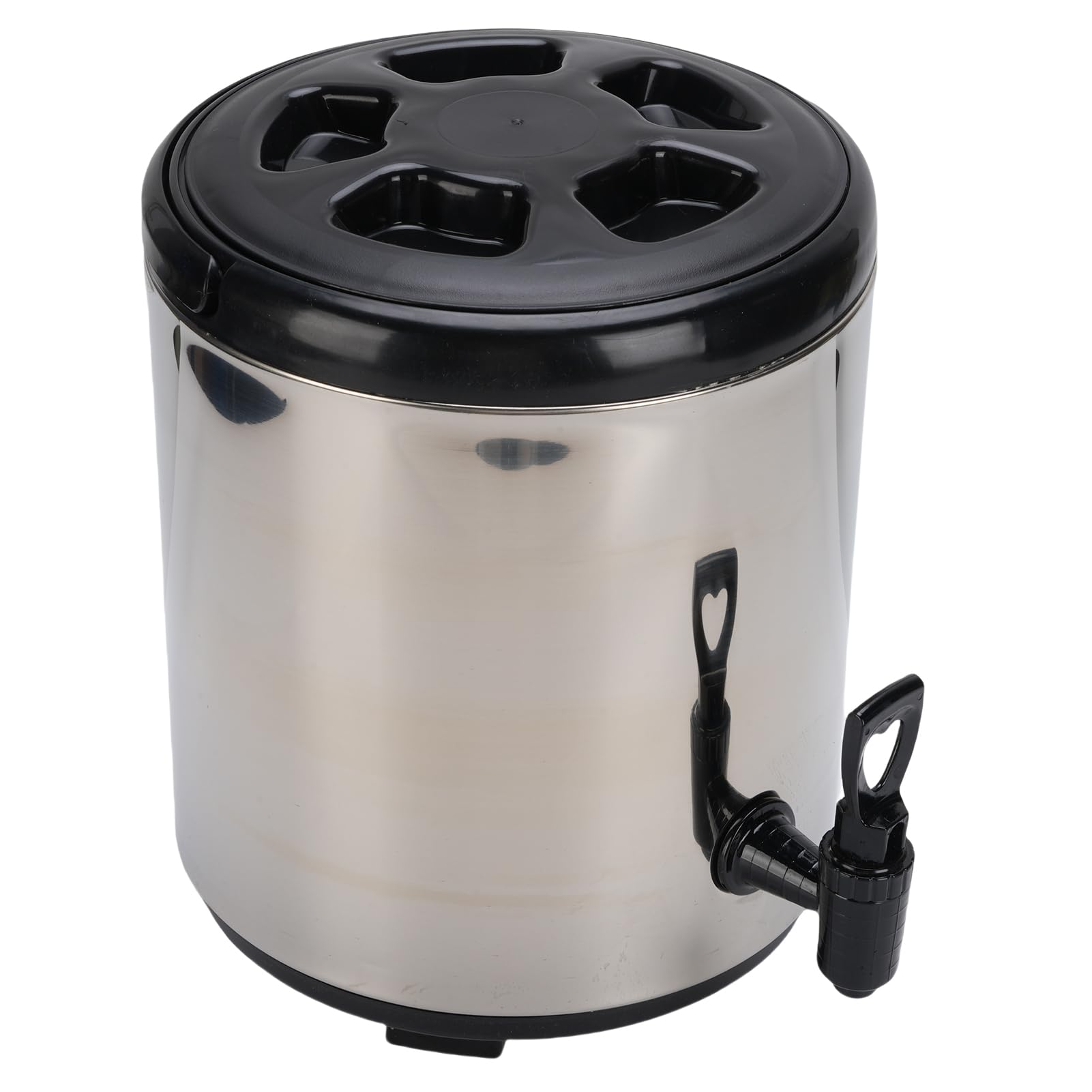 6 l isolierter Getränkespender, Getränkeserver, 304 Edelstahl, tragbarer Spender für Heiß- und Kaltgetränke mit Zapfhahn für Milch, Tee, Saft, Suppe, Tee (Silber)