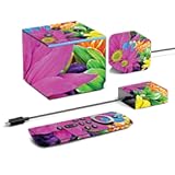MightySkins Skin for Amazon Fire TV Cube (2020) - Colorful Flowers | Protective, Durable, and Unique Vinyl Decal wrap Cover | Easy to Apply, Remove, and Change Styles | Made in The USA