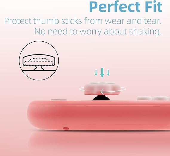 GeekShare Cat Paw Shape Thumb Grip Caps, Soft Silicone Joystick Cover Compatible with Nintendo Switch/OLED/Switch Lite, 4PCS (Glitter)