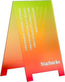 Individuell Kundenstopper klappbar – Wasserfestes Acryl Werbeschild mit Farbverlauf – gestaltbar für Café, Salon, Studio, Boutique, Events – Personalisierbares Aufsteller-Schild für innen & außen