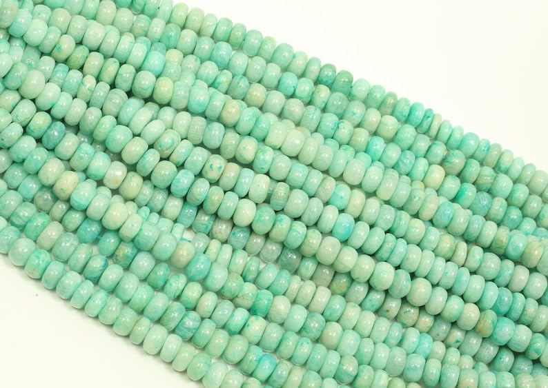 Miniatura 3 de Cuentas lisas de amazonita natural de 0.236 in y 8 pulgadas de largo para hacer joyas, cuentas de piedras preciosas para collar y pulsera