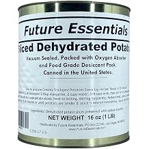 Future Essentials Sliced Dehydrated Potatoes Uncooked Dehydrated Potato Slices with 25-Year Shelf Life for Emergency Food Storage #10 Can, 16 oz Long-Term Survival Food Made in the USA