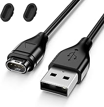 Wanme USB Charger for Garmin Forerunner 55 45 45S 165 245 255 255S 265 265S 745 935 945 955 965 Fast Charging Cable 50CM with 2 Silicone Dust Plugs (50cm)