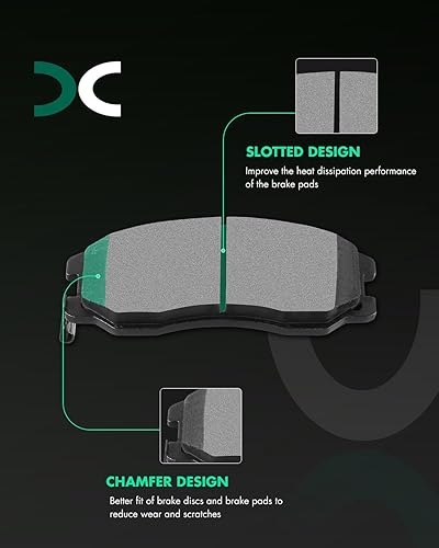 Miniatura 2 de SCITOO - Juego de pastillas de freno de cerámica, 8 pastillas de freno para Chevrolet Captiva Sport 12-15, 07-09 para Chevrolet Equinox, 07-09 para