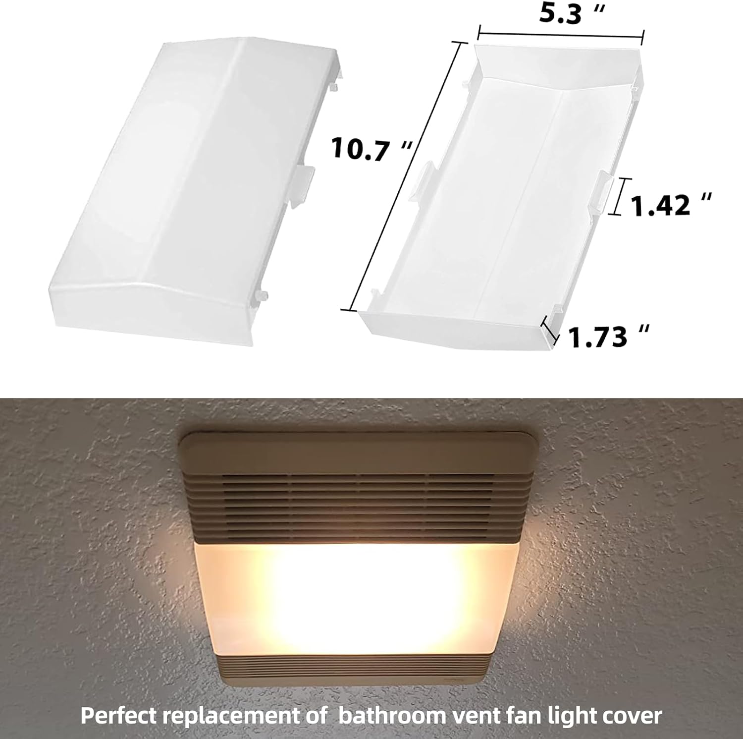 (2-Pack) 89108000 The Exact Replacement | Compatible with Nutone Bathroom Vent Fan Light Lens Cover 763RLN 2-Pack (Only Cover)