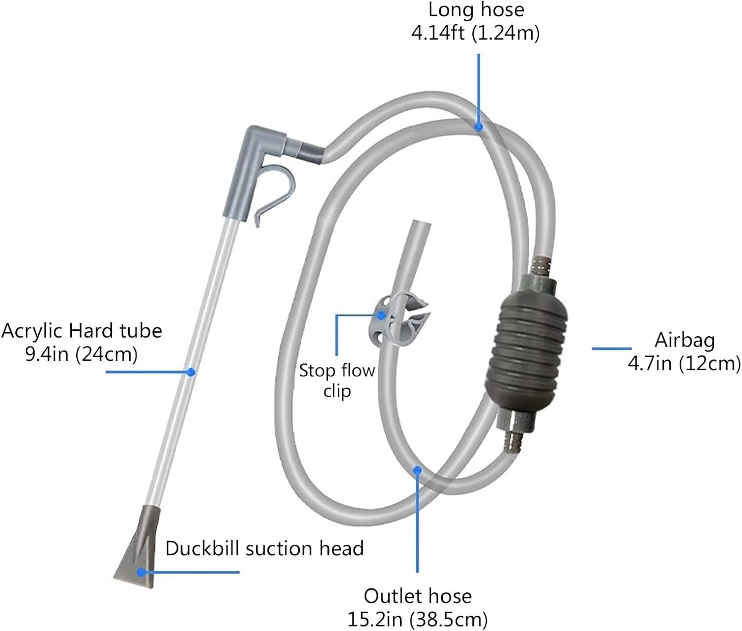 Hand Siphon Hose, Gravel Vacuum, Fish Tank Cleaning Tools, New Quick Water Changer with Thickened Airbag, for Fish Tank Cleaning Sand