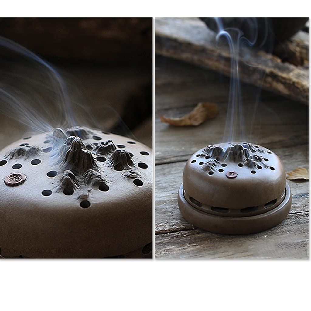 BONAD Räucherkegelhalter Lila Sand handgemachte Sandelholz Ofen kreative Weihrauch Dekoration Pfanne Weihrauch Ofen Aromatherapie Ofen Weihrauch Straße Weihrauch Wasserfall