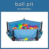 Vista 9 de Eezy Peezy Pozo de bolas plegable 3 en 1 y gorila – Tienda de campaña y trampolín con asa – Edades de 10 meses a 5 años