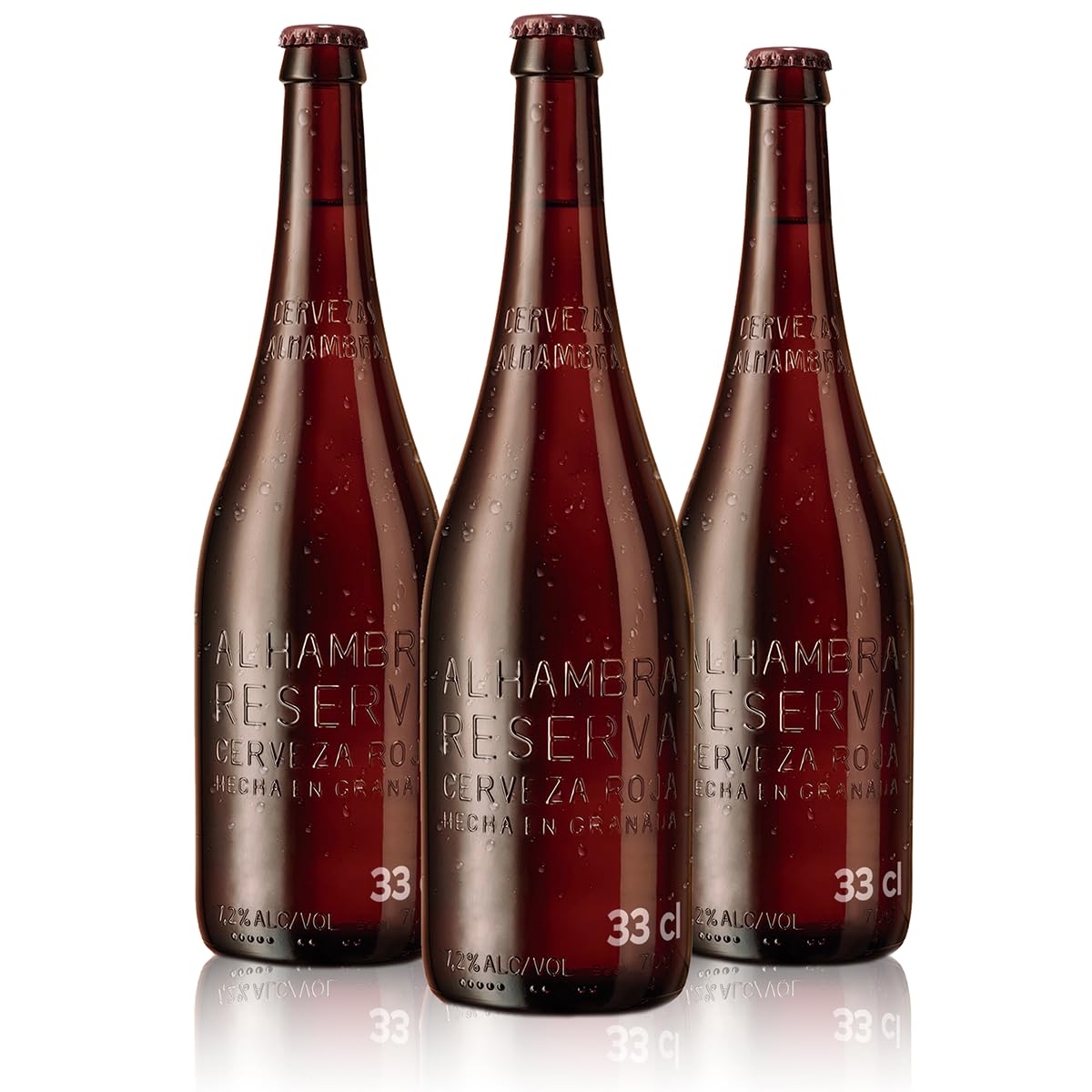 Alhambra Reserva Roja, Pack 24 Botellas x 33cl, Cerveza Alhambra Bock Tostada, Sabor Intenso, 7.2% Vol. Alcohol