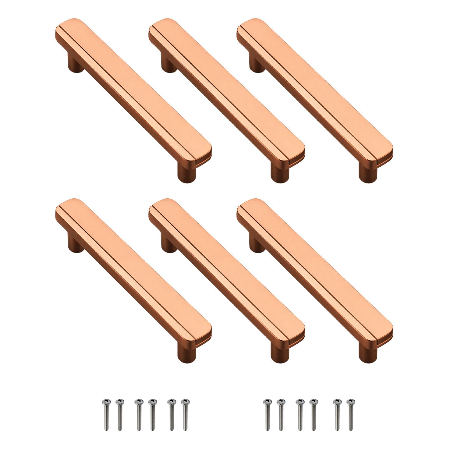 VOLO Rose Gold - Rose Gold Matt Cabinet/Wardrobe Door Handles/Cupboard Drawer Pull Handle/Kitchen Drawer Pulls (Knob_S-178), Rose Gold Finish (96mm (4"), 6)-image-33