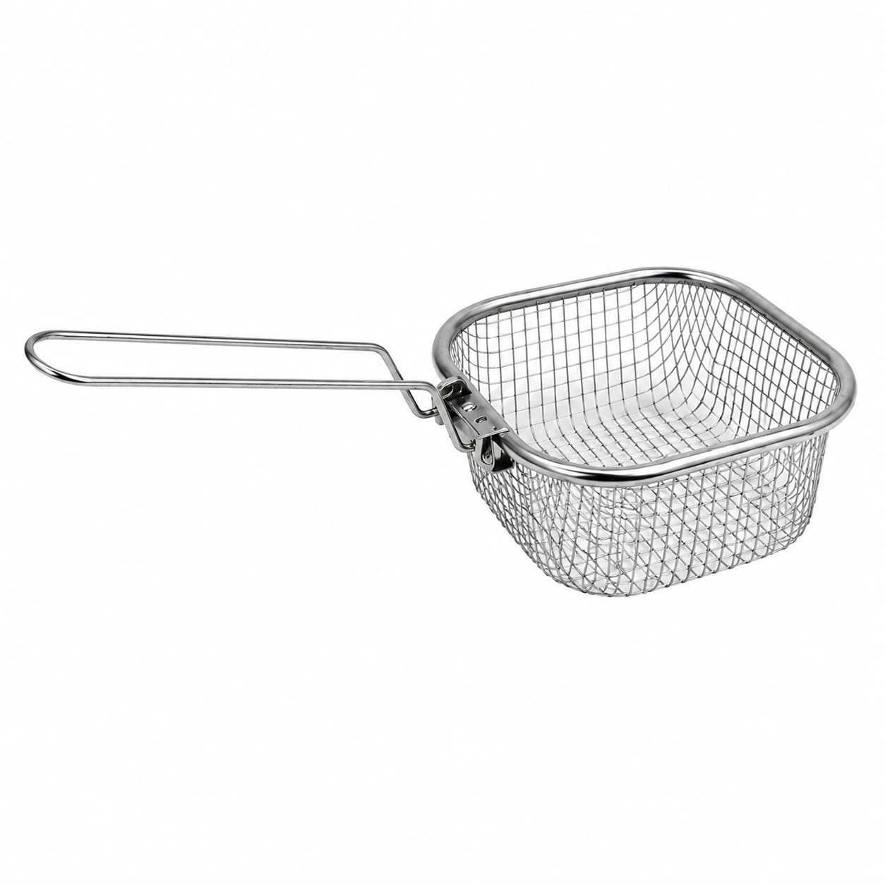 Crispy Fry Stainless Steel Fry Basket with Handle | Square Wire Mesh Oil Drainer for Fries, Chicken, Snacks and Deep-Fried Foods-image-49